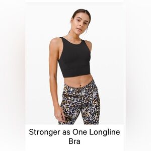 Lululemon Stronger as One Longline Bra in Black Size 10